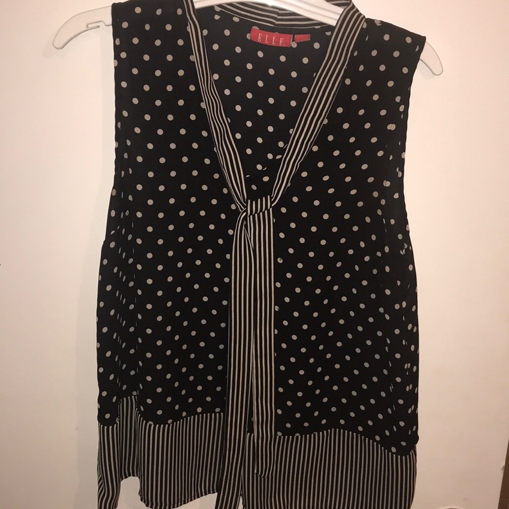 Black and beige blouse